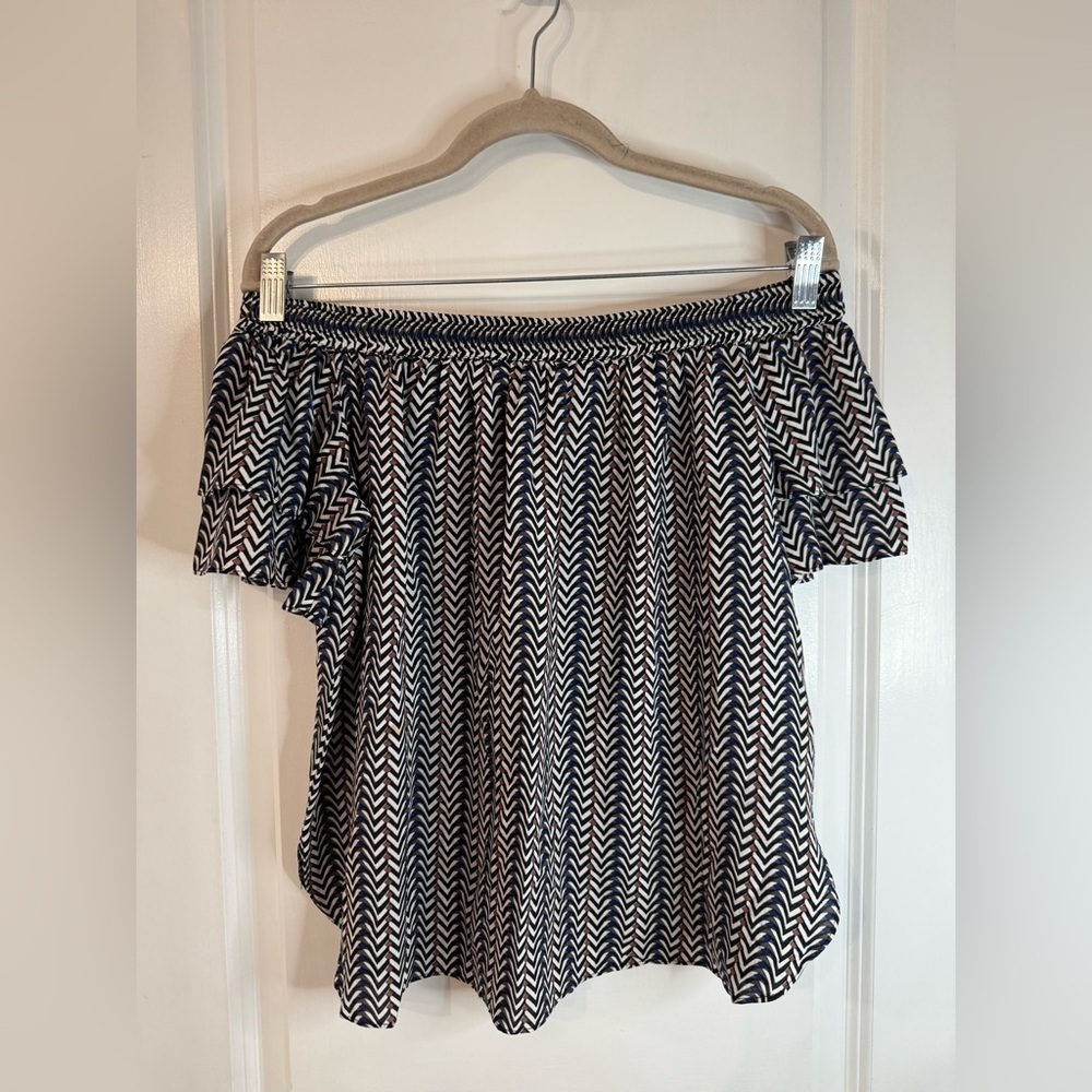Anthropologie Sunday in Brooklyn Chevron Zig Zag Off the Shoulder Top - Size M